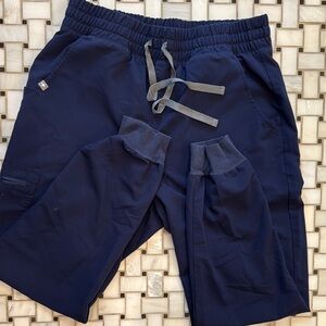 Figs Navy High Waisted Uman Relaxed Jogger Scrub Pants Medium Petite. GUC